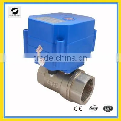 2016 TF-CWX-60P Electric Motorized Ball Valve SS304 DN15 Standard Low Current for Liquid Flow System