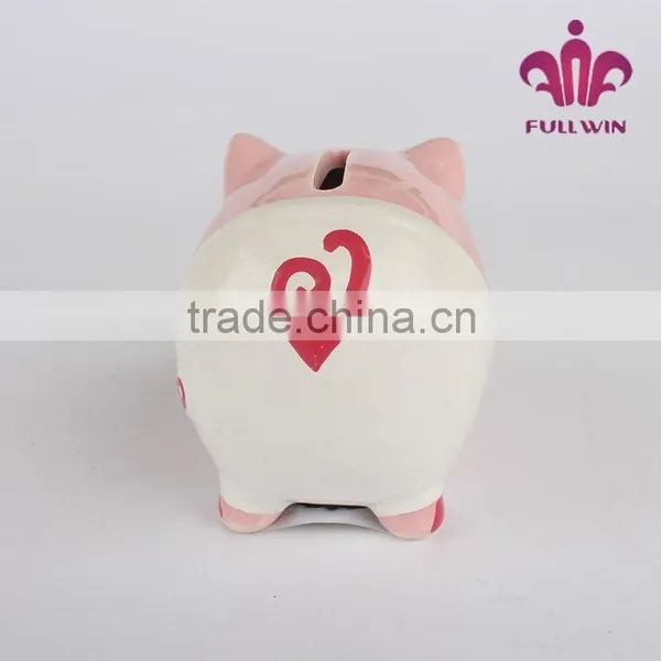 Clay Piggy Bank Pink Pig Piggy Bank Unopenable Piggy Bank photo-3