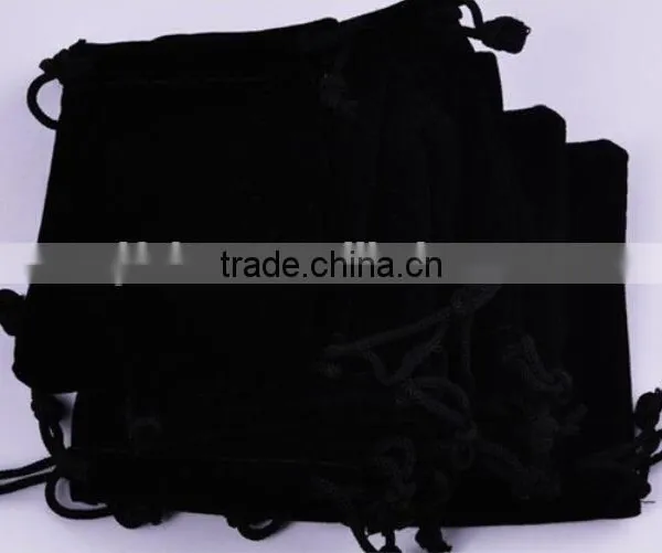 Samll Size12*17 cm Flannelette Bag Accessories Bag Black Flannelette Bag photo-3