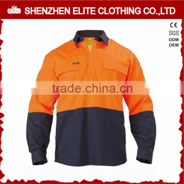 Two Pocket Orange Mens Heavy Cotton Work Shirts