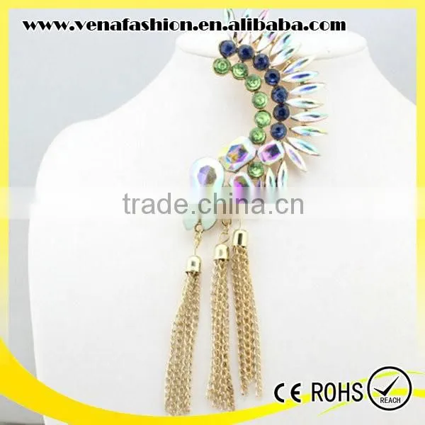 Sample Order Sapphire With Chain Ear Cuff Wrap Clip Earring photo-3