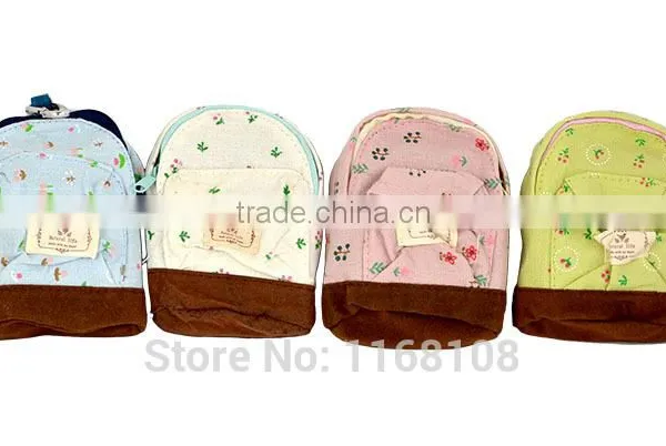 Girl Bag Women Wallet Canvas Pouch Flower Backpack Coin Purse photo-3