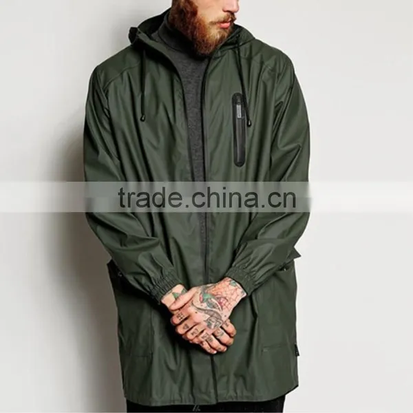 Waterproof Seam Sealing Woodland Fishtail Parka Jacket Price, Fashionable Pvc Military Long Nylon Raincoat for Adults