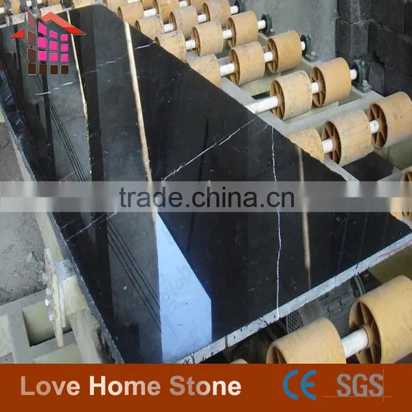 2cm Thickness Polished Nero Marquina Marble Flag Slab With Own Quarry For Floor Decoration photo-3