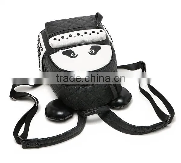 Fashion pu Backpack Handmake Panda Design Day Backpack Bag for Young photo-3