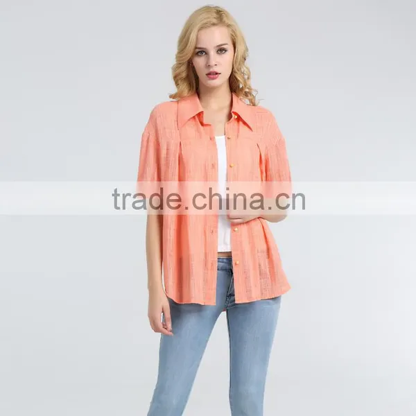2016 Fashion Women Three Quarter Sleeve Shirts