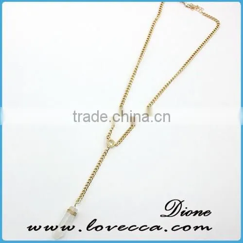 New Antique Gold Long Necklace Pendant Women Wholesale Stone Beaded Tassel Necklace photo-2