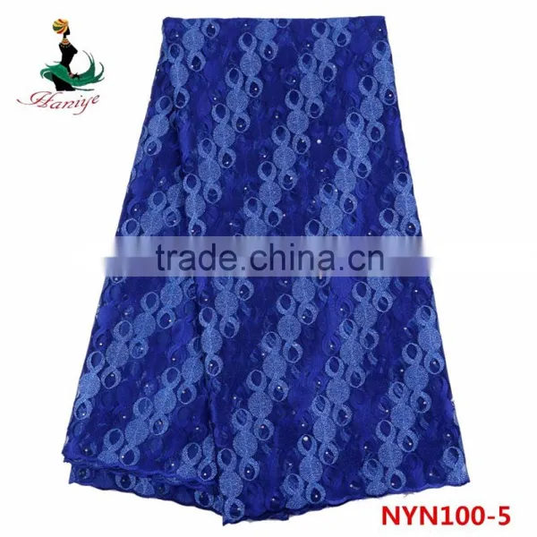 2016 Haniye Wholesale French Lace Fabric Jacquard African Net Lace Fabric/NYN100 photo-4