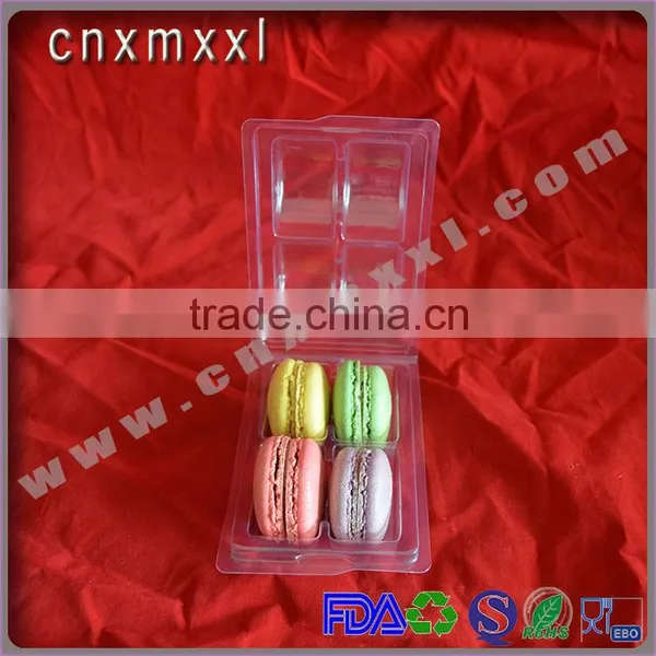 4 Pcs Macarons Clamshell Packaging Tray Display Wholeselling Blister Plastic Tray photo-2