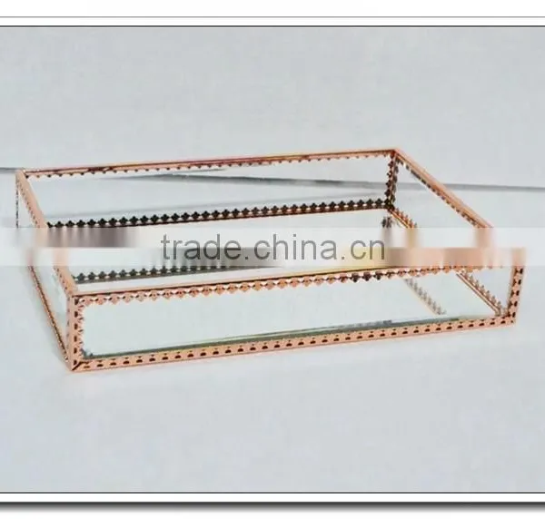 Shabby Wedding Storage Ring Dish& Plate& Holder& Display,Large/ Small Arrow Design, Brass Glass Storage Jewelry Communion Tray