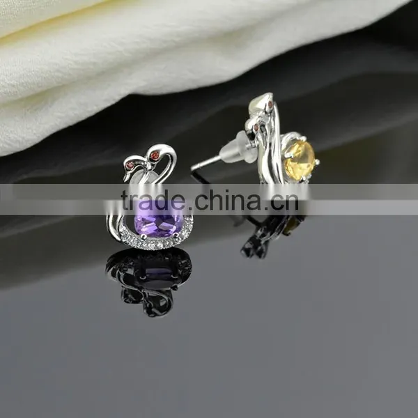 Latest Collection Silver Jewellery, New Arrival Blue Topaz Gemstone Earrings
