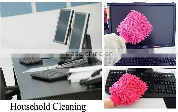 Microfiber Dual Sided Car Wash Mitts Multipurpose Dust Cleaning Brush , Professional Car Washing Brush Gloves photo-4