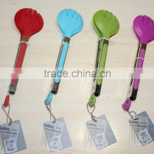 BBQ Tongs Wholesale Bbq Grill Tongs Rose Round Stainless Steel +nylon Tongs NL83 photo-2