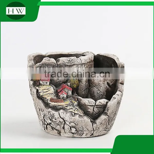 Large Wholesale Cheap Round Cup Shape Cement Garden Flower Pot photo-3