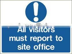 All visitors must report to site office vinyle sticker