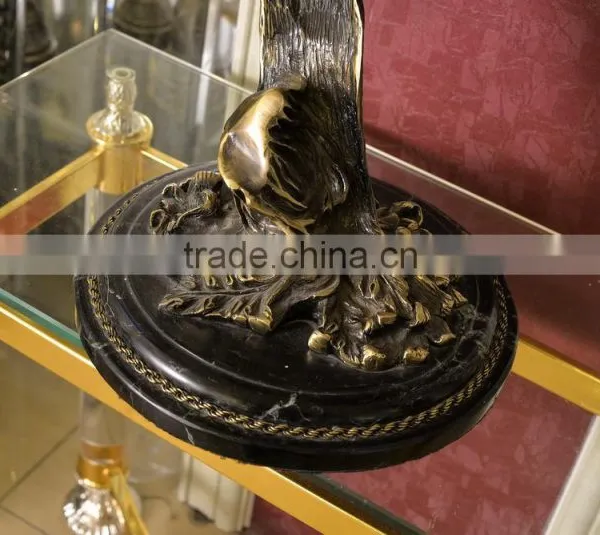 Vintage Bird Landing on Branch Decorated Table Clock, Antique Design Table Clock With Marble Base photo-3