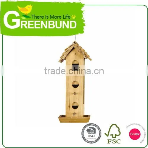 Wooden Bird Feeder And House Camera Garden Stand Wild Bird Care