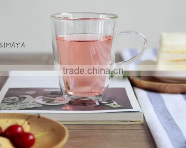 Borosilicate Glass With Handle Heat Resistant Glass With Handle Double Wall Glass With Handle photo-2