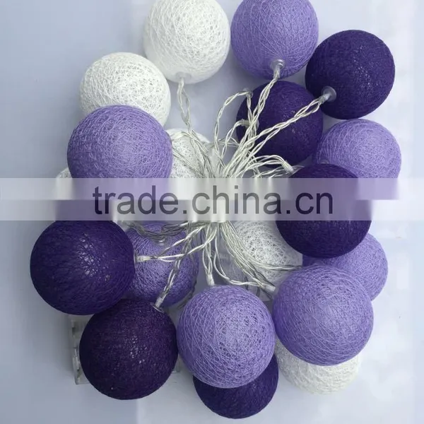 Outdoor Cotton 6cm Ball Led String Lights 1m 10leds Fairy Christmas Lamp Home Wedding Party photo-3