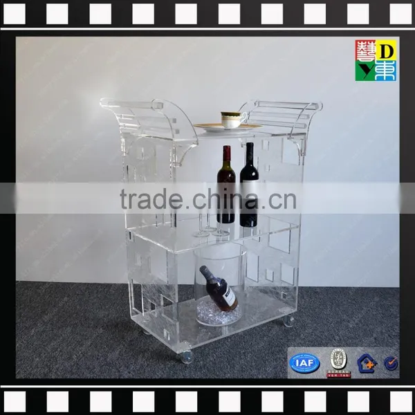 Custom Acrylic Bar Cart Acrylic Food Trolleys Lucite Plexiglass Serving Carts From Shenzhen Yidong photo-6
