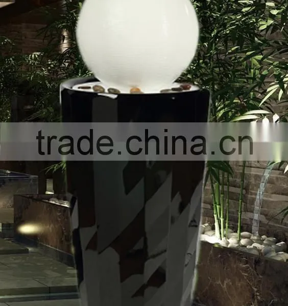 Boutique Diamond Surface Fiber Glass Water Fountain With Led Light photo-3