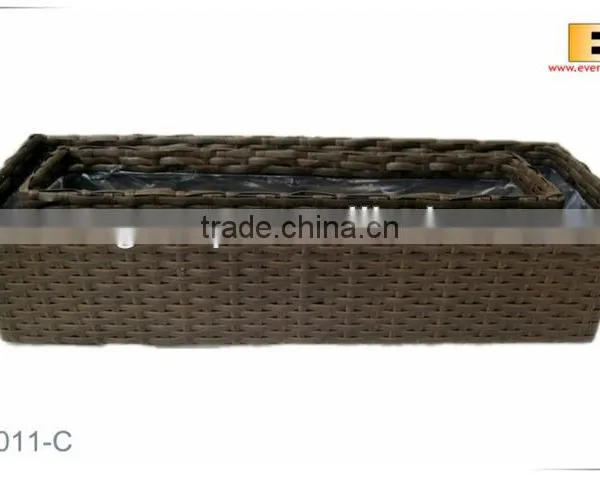 Rect. Shape PE Rattan With Liner Plastic Pot photo-2