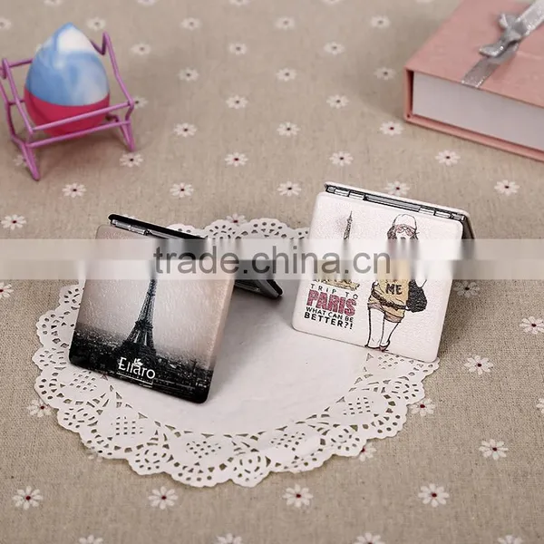 CJA14-OEM Makeup Pocket Plastic Hand Square Foldable Mirror photo-4