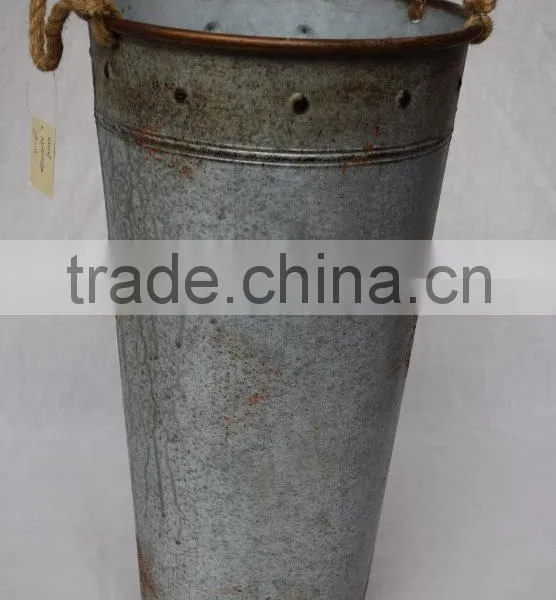 Rustic Vintage Style Handmade Metal Garden Flower Pot Excellent Quality photo-2