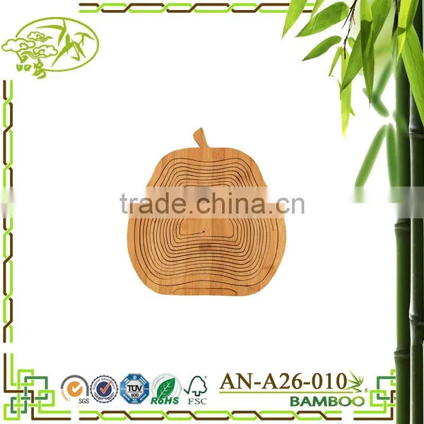 Aonong All-Natural Bamboo Folding Collapsible Fruit Basket photo-2