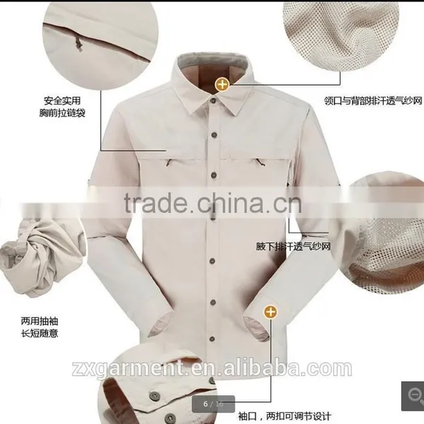 2017 Cheap Price and High Quality Summer UV Protection Outdoor Hiking Long Sleeve Shirt Quick Dry Men Camping Shirt photo-3