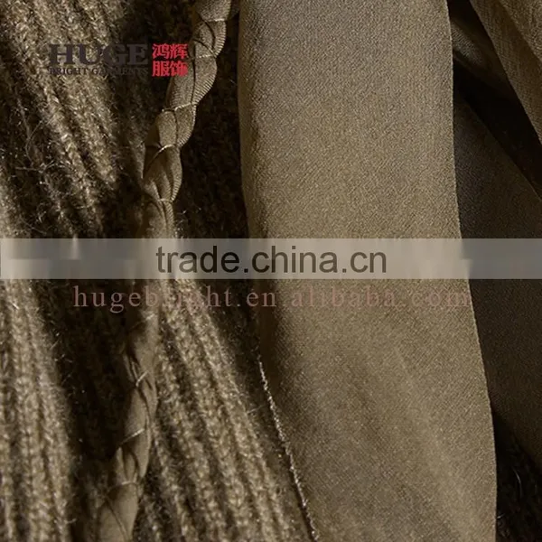 Cutout Shoulders Chiffon Ties Womans Cashmere Sweater photo-2