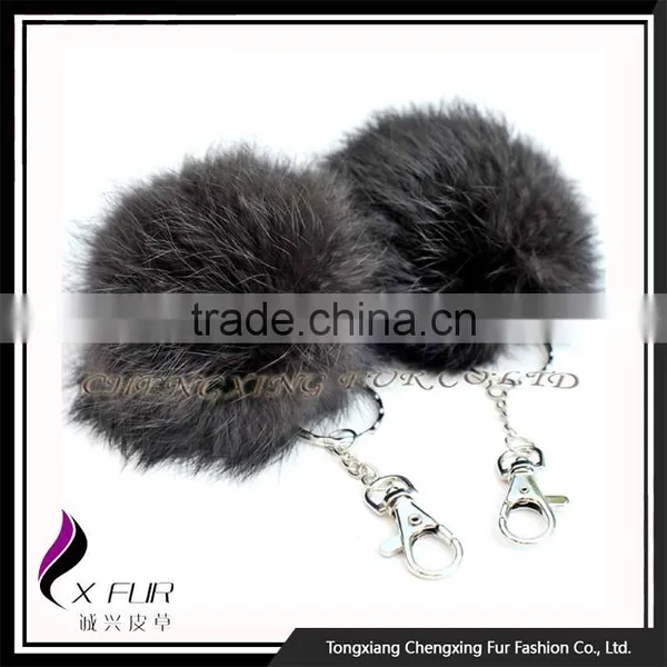 CX-R-36 China Wholesale OEM Fur Ball Rabbit Fur Keychain photo-6