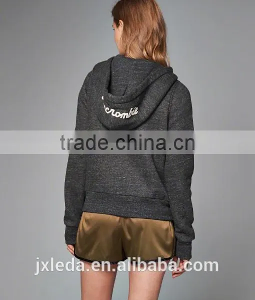 OEM 2016 High Quality in Printinm Wholesale Hemp Gray Full Zipper Fleece Jacket photo-4
