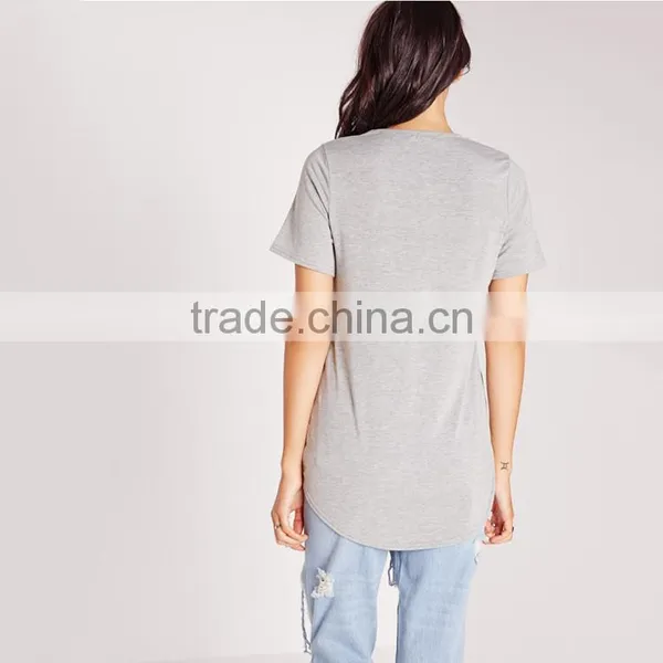 Woman Knit Plain T Shirt Blank Custom Dri Fit Import Blank t Shirts photo-3