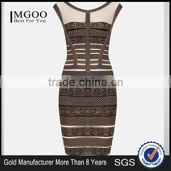 MGOO Imported Women Wholesale Dresses OEM/ODM Vintage Print Sleeveless Cocktail Dress Sheath Sexy Party Dress H290 photo-5