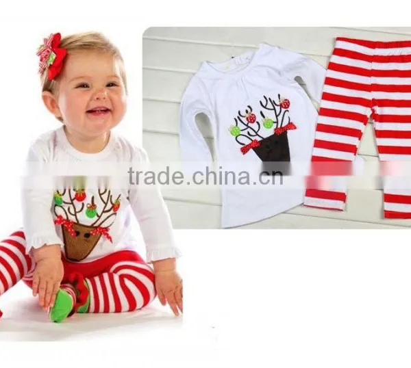 Kids Christmas Outfit Girls Ruffle New Years Clothes Sets Boutique photo-3