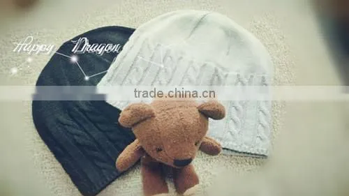 Knitted Kids Wool Hats, Knit Hat With Flower photo-2