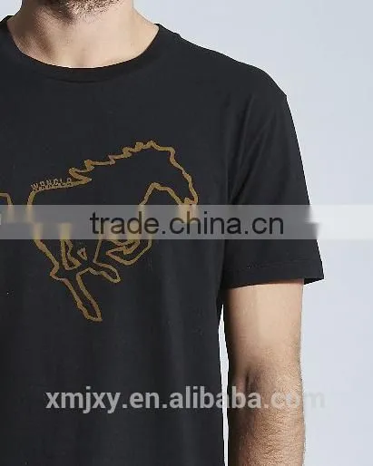 Regular Fit Horse Black Short Sleeve T-shirt for Man photo-5