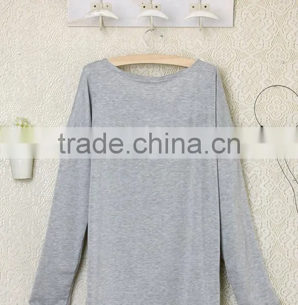2016 Wholesale Women's Heart Pattern O-neck Long Sleeve T-shirt photo-3