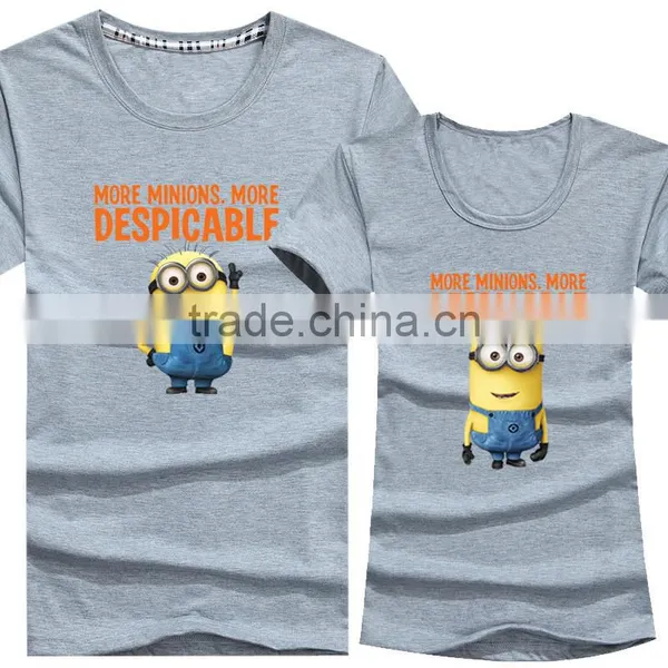Custom Fashion Design Cartoon Print Yellow Couple T-Shirt photo-6