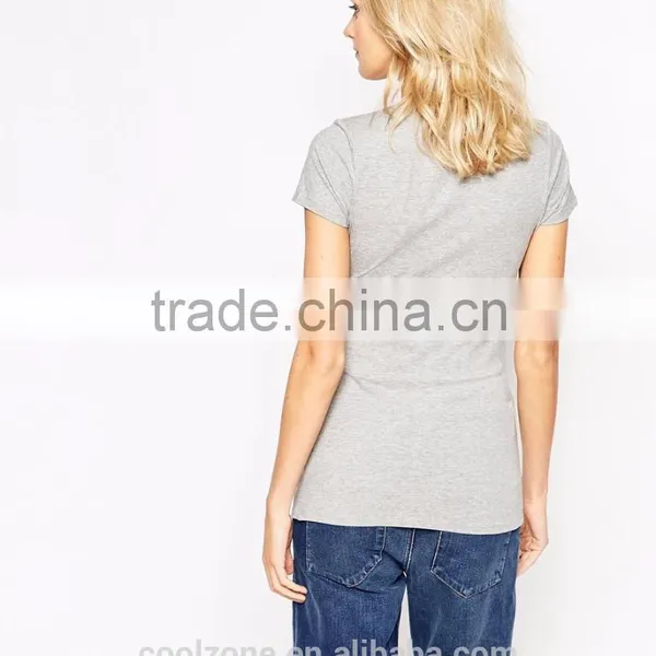 Women Slim Fit Scoop Neck Maternity Tee Shirt Wholesale Blank Maternity Nursing t Shirts photo-5