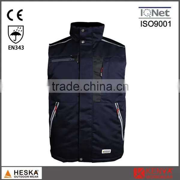 Good Quality Protective Workwear Winter Bodywarmer Men Padded Waistcoat photo-2