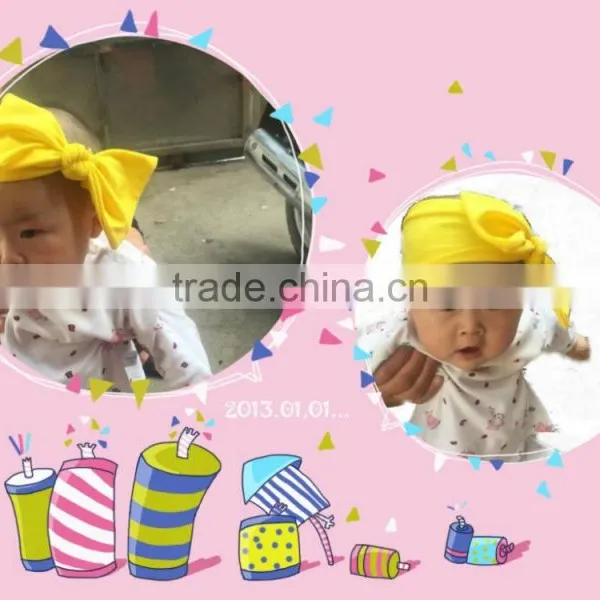 Hot Sale Kids Bright Color Hairwear Chiffon Cotton Bowknot Headband Children Baby Craft Hairband photo-6
