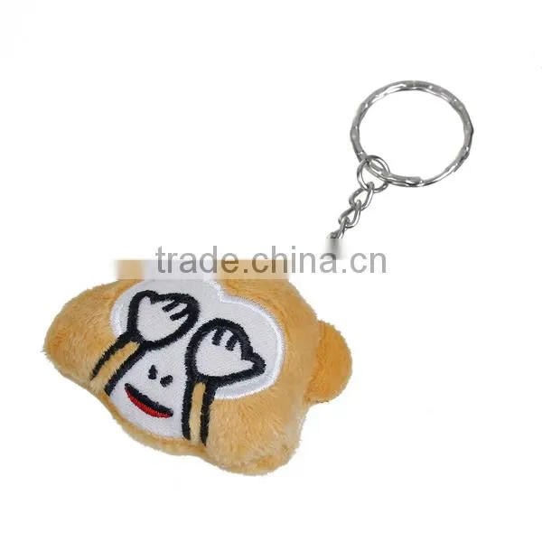 Plush Keychain & Keyring Monkey Animal Silver Tone Brown Emoji Pattern Carved 10cm x 5.4cm photo-2