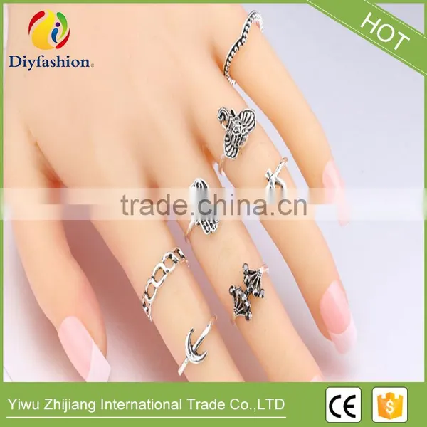 13pcs/Set Boho Vintage Punk Gold Silver Stone Midi Finger Rings For Women Bohemian Ring Set Jewelry photo-5