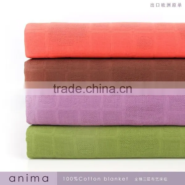 Cheap Hot Sale Gaoyang China Wholesale Yarn Dyed 100%cotton Gauze Bedroom Towel Blanket 200*230cm
