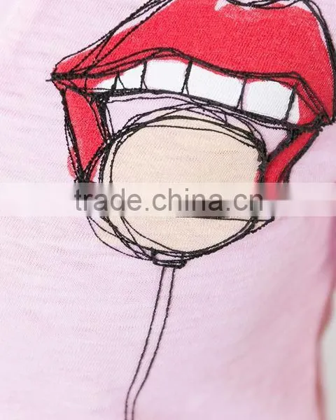 OEM Latest Womens Short Sleeve Custom T Shirt Printing Ladies V Neck Printed T Shirts photo-6