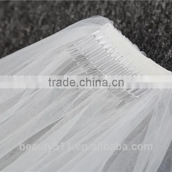 2017 Wholesale New Grance Long Lace Bridal Wedding Veil Fashionable Long Tulle HL14 photo-4