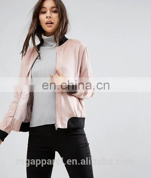 OEM Hot Sale Custom Bomber Jackets Women Suede Life Jacket photo-2