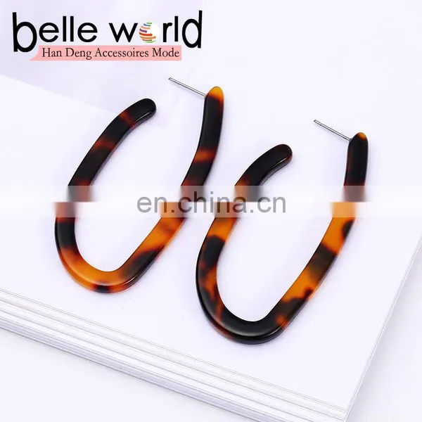 Wholesale Fashion Acetie Acid U Shaped Women's Acrylic Acetate Drop Earrings photo-4